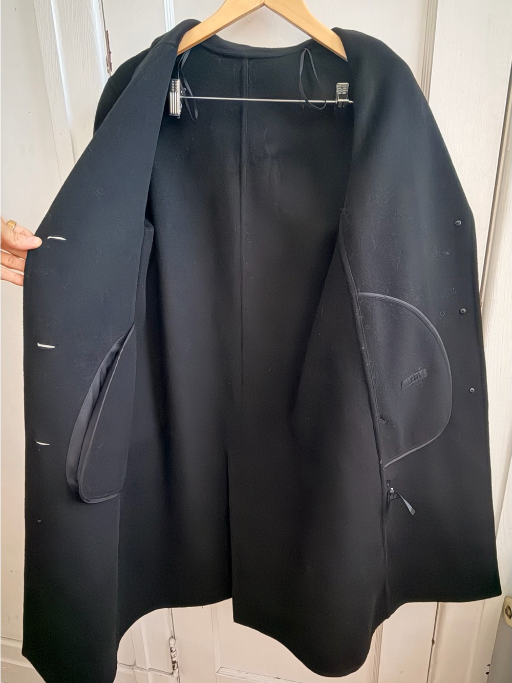 Uniqlo Black Wool-Blend Single-Breasted Overcoat - Women’s Small - Picture 5 of 10